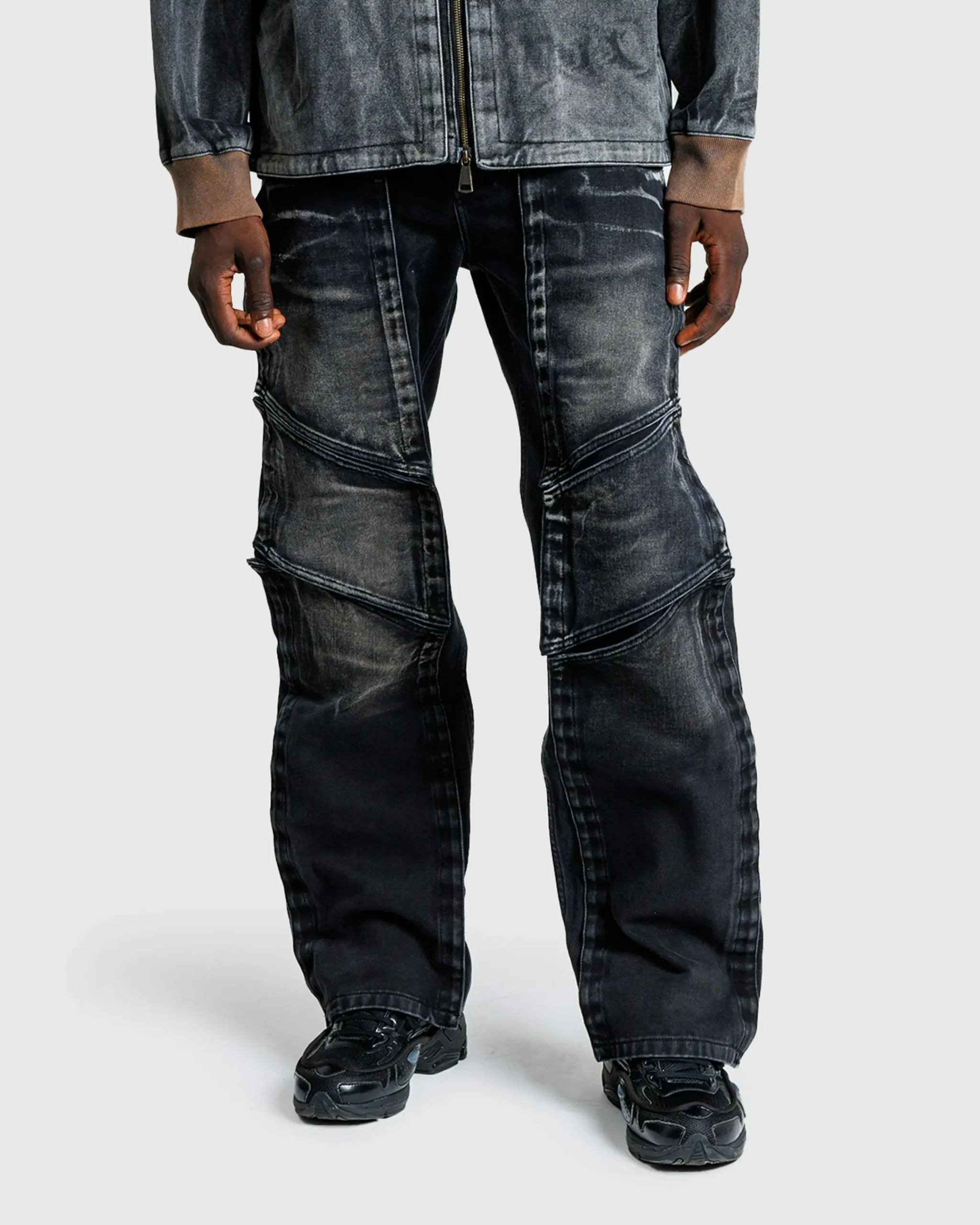 Y/Project Velcro Multi Panel Jeans Faded Black- Pants