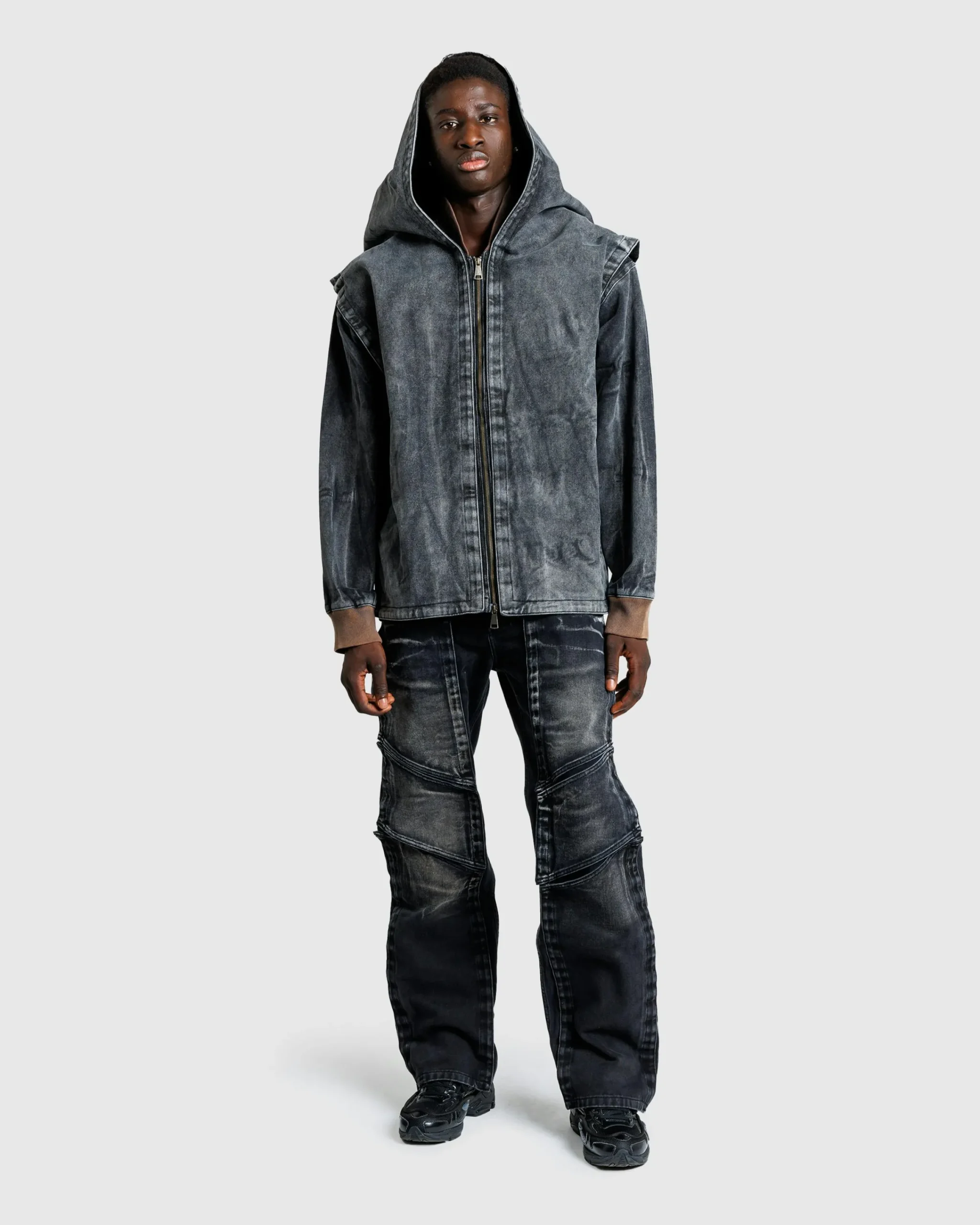 Y/Project Velcro Multi Panel Jeans Faded Black- Pants