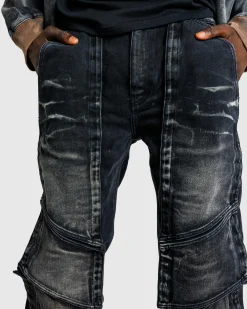 Y/Project Velcro Multi Panel Jeans Faded Black- Pants