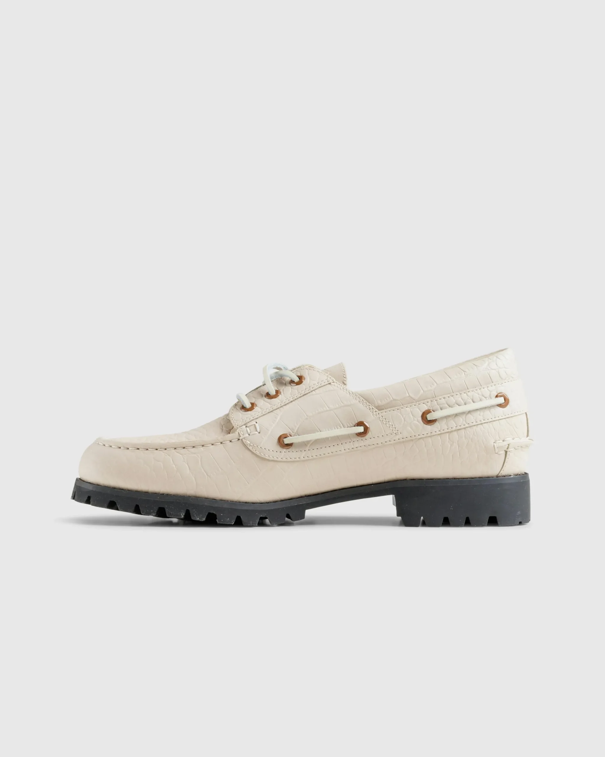 Timberland Vibram Boat Shoe Light Beige Full Grain- Shoes