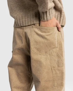 Auralee Washed Organic Canvas Pants Light Brown- Pants