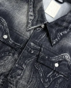 CAMPERLAB Wavy Denim Jacket Black/Gray- Outerwear