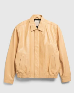 Highsnobiety HS05 Waxed Leather Bomber Sand- Outerwear
