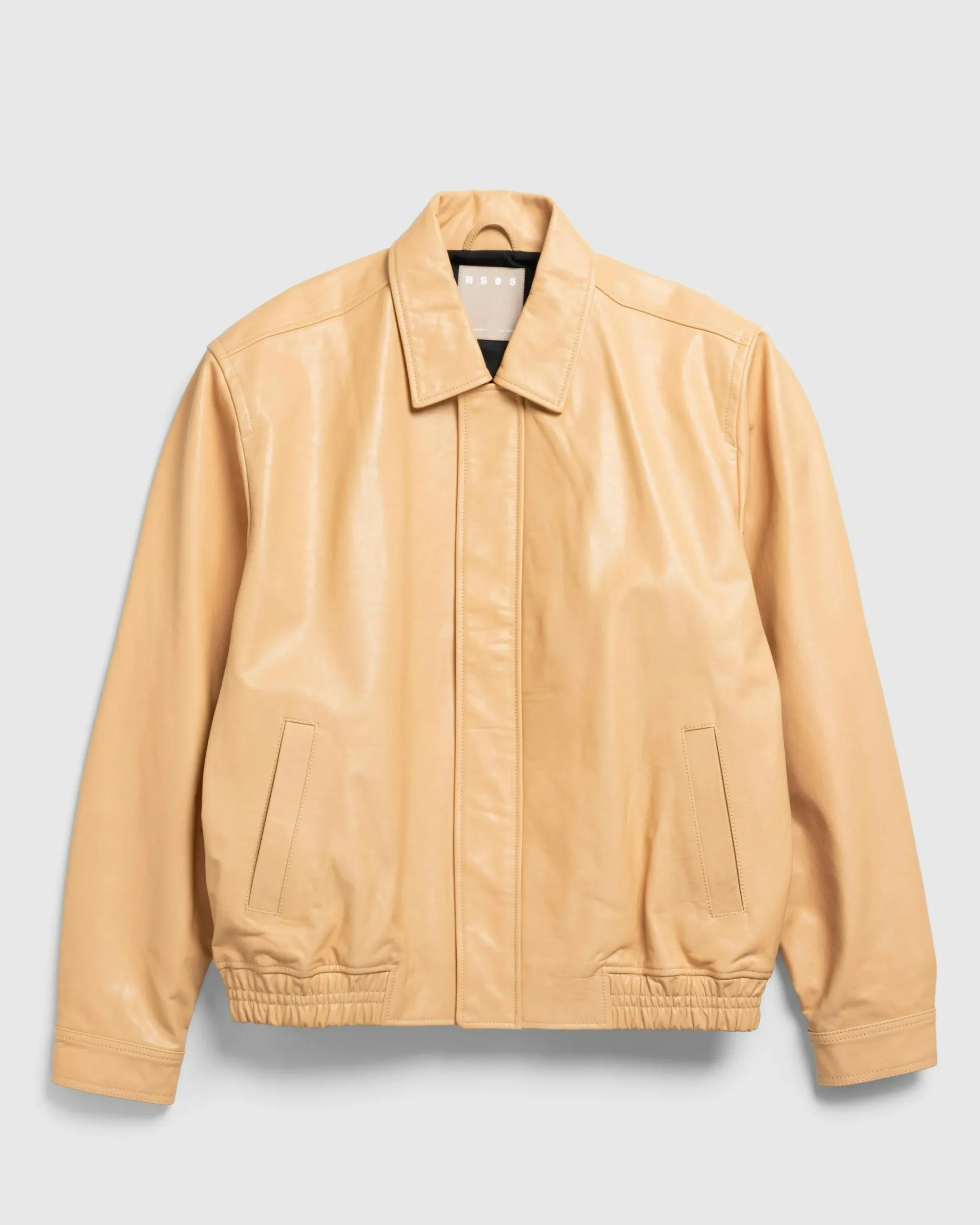 Highsnobiety HS05 Waxed Leather Bomber Sand- Outerwear