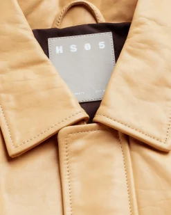 Highsnobiety HS05 Waxed Leather Bomber Sand- Outerwear