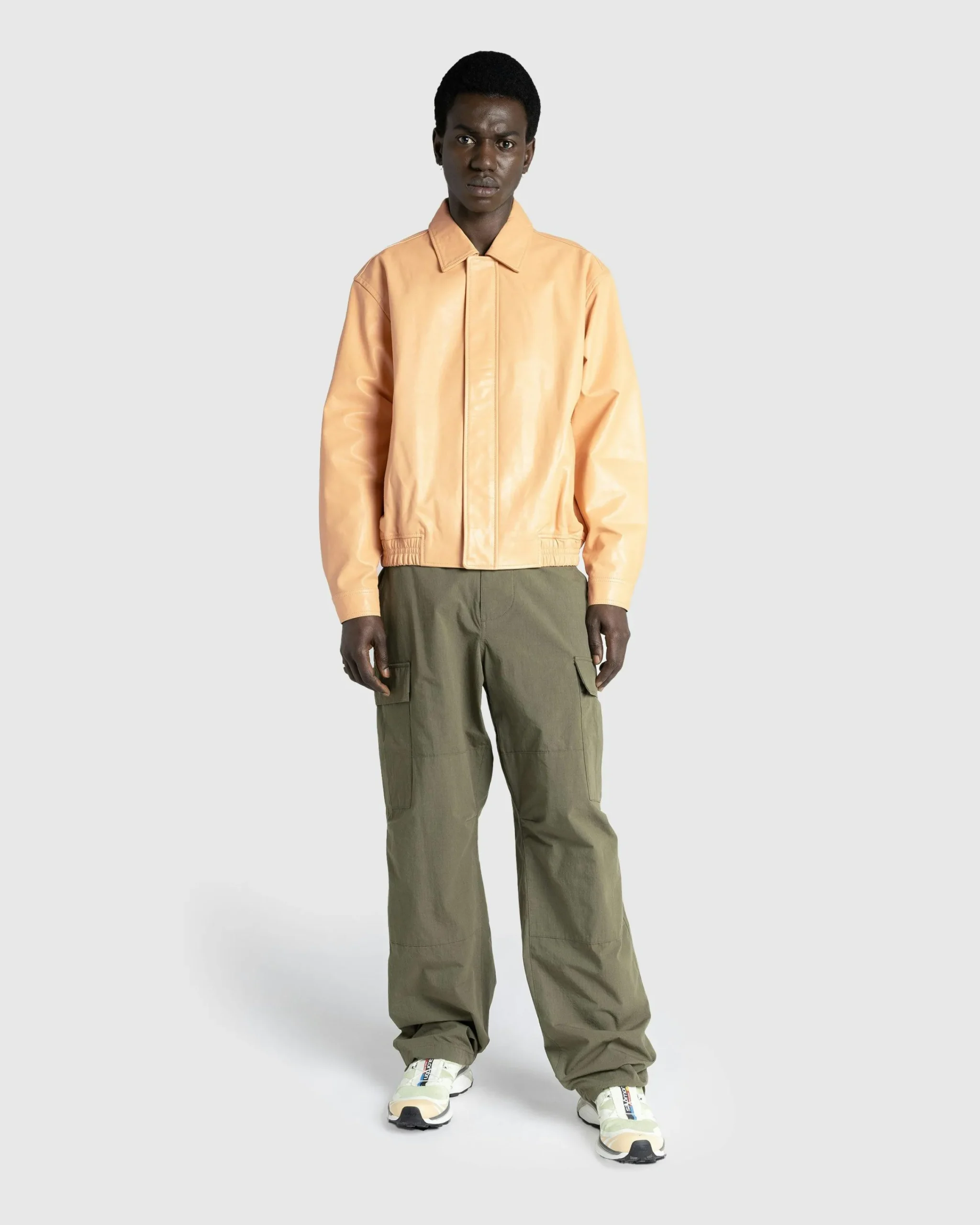 Highsnobiety HS05 Waxed Leather Bomber Sand- Outerwear