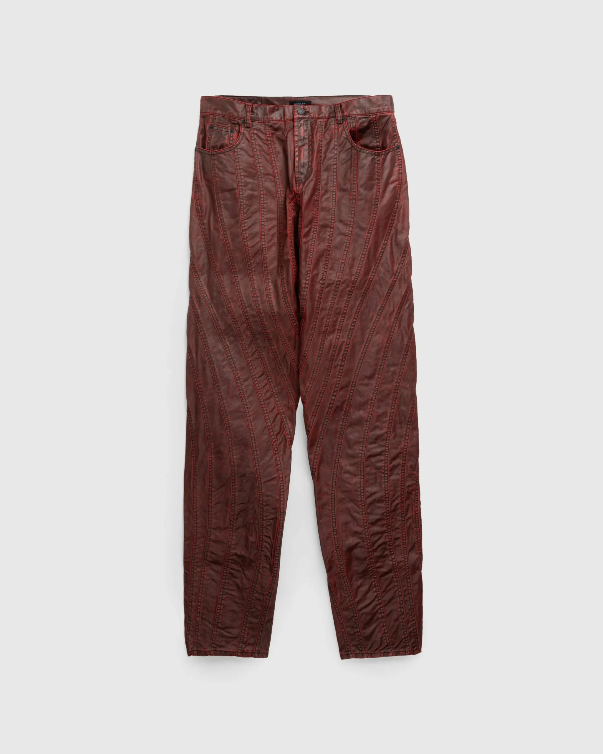 Mugler Waxed Spiral Baggy Jeans- Pants