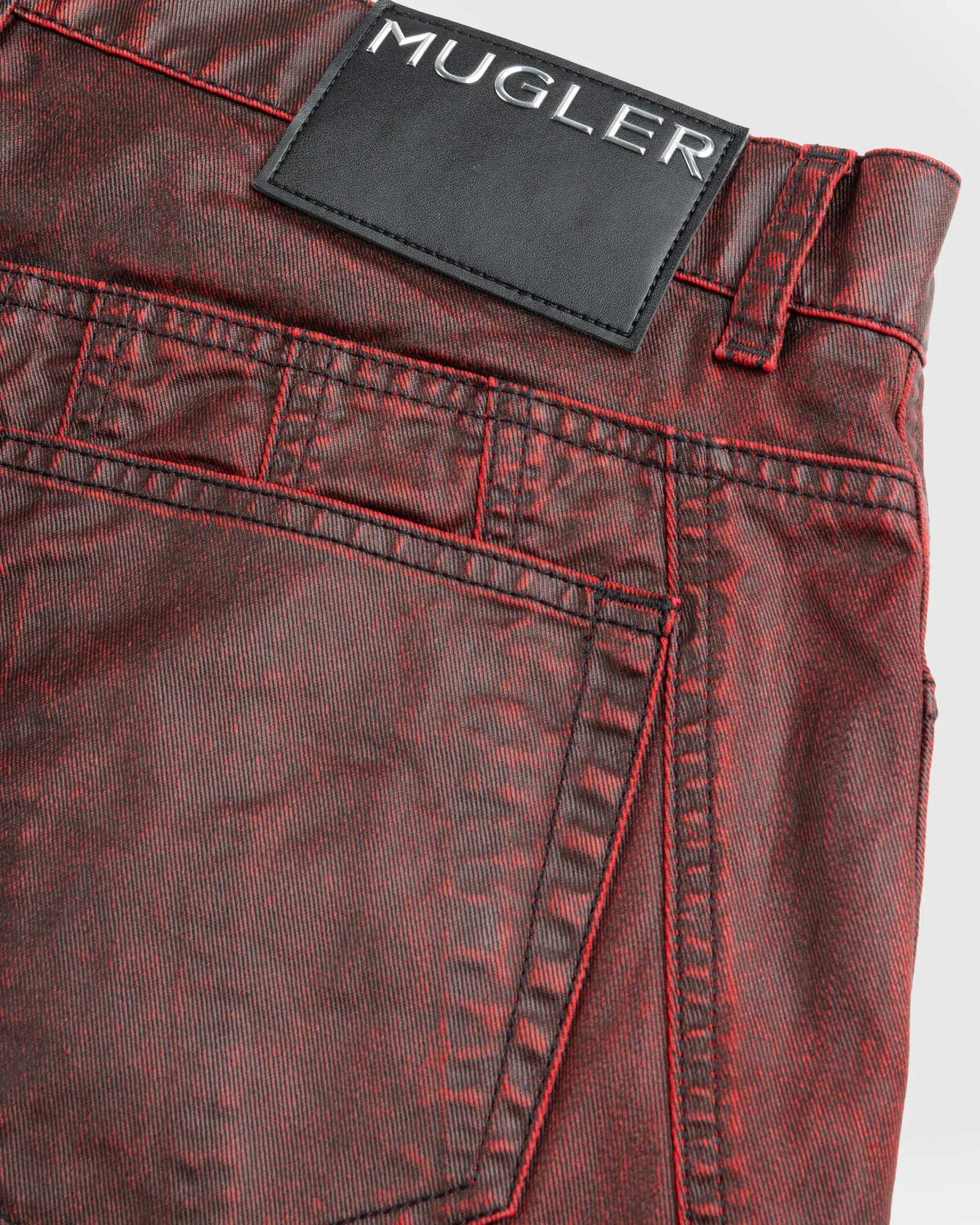 Mugler Waxed Spiral Baggy Jeans- Pants