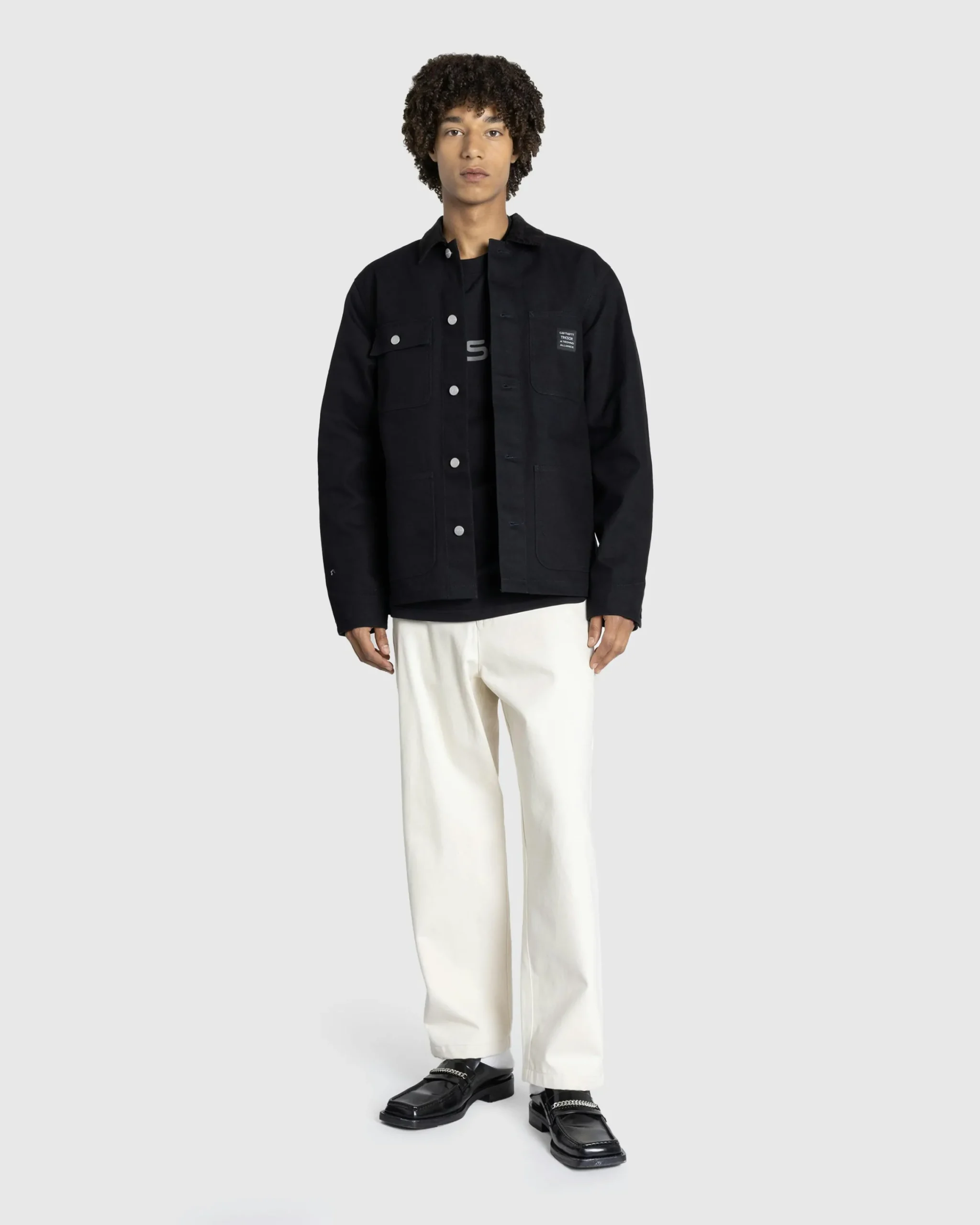 Carhartt WIP Way Of The Light Michigan Coat Black/Dark Grey Reflective- Outerwear