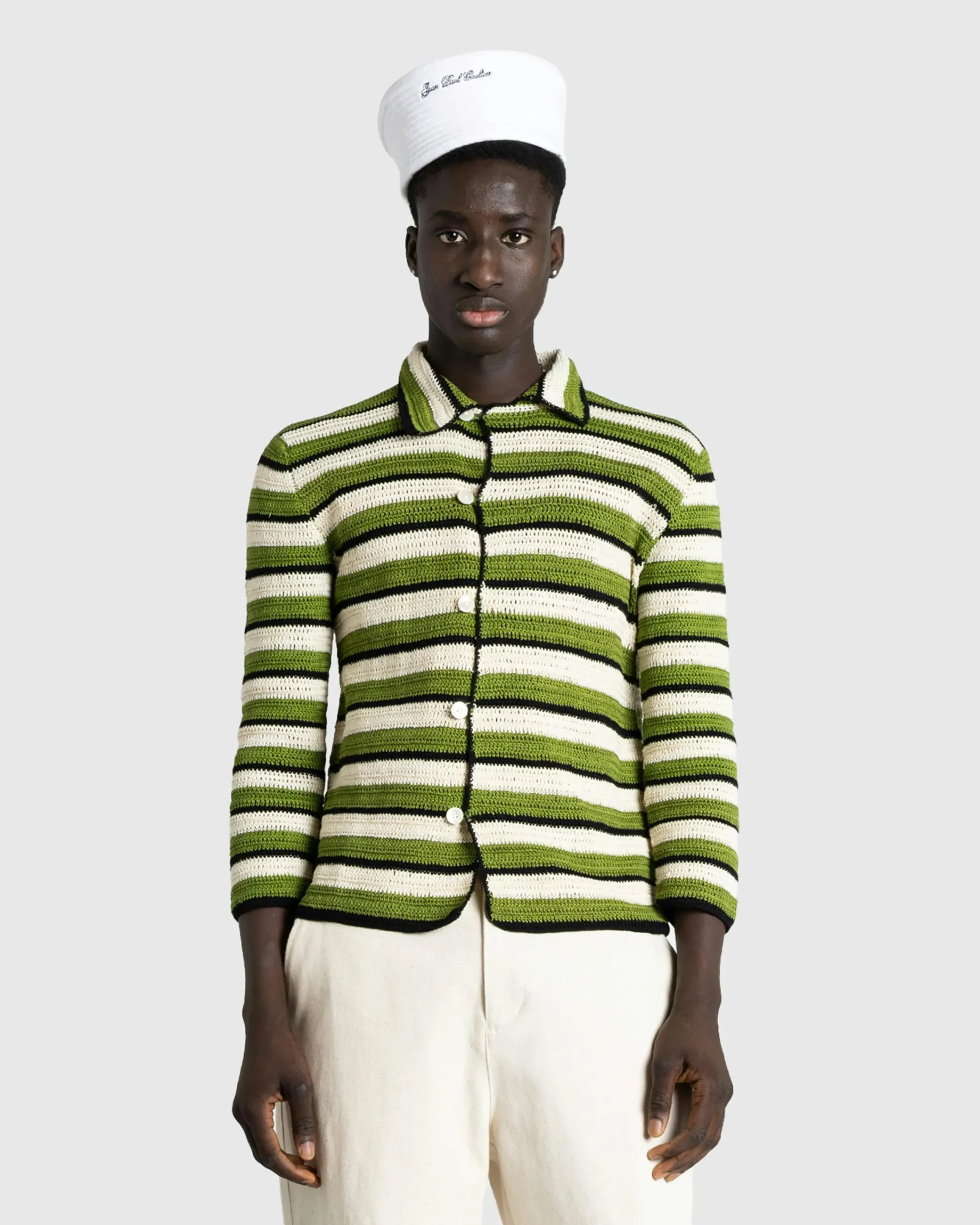 Bode Weedy Crochet LS Shirt- Shirts