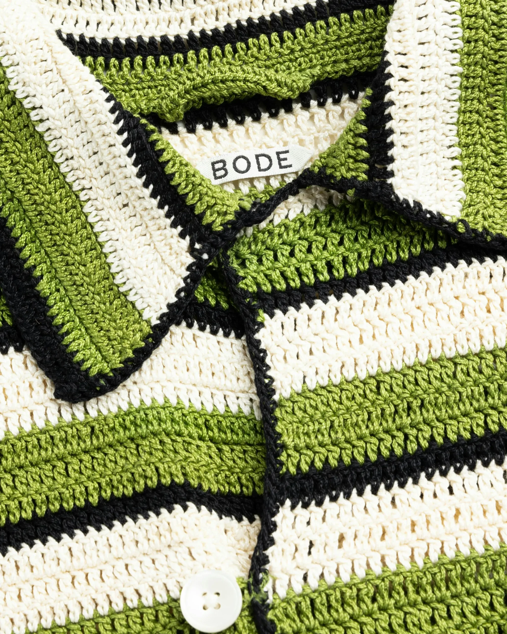 Bode Weedy Crochet LS Shirt- Shirts