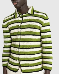 Bode Weedy Crochet LS Shirt- Shirts
