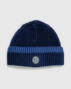 Stone Island Wool Beanie Navy Blue- Hats