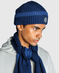 Stone Island Wool Beanie Navy Blue- Hats