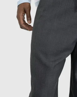 Acne Studios Wool Blend Tailored Trousers Dark Grey Melange- Pants