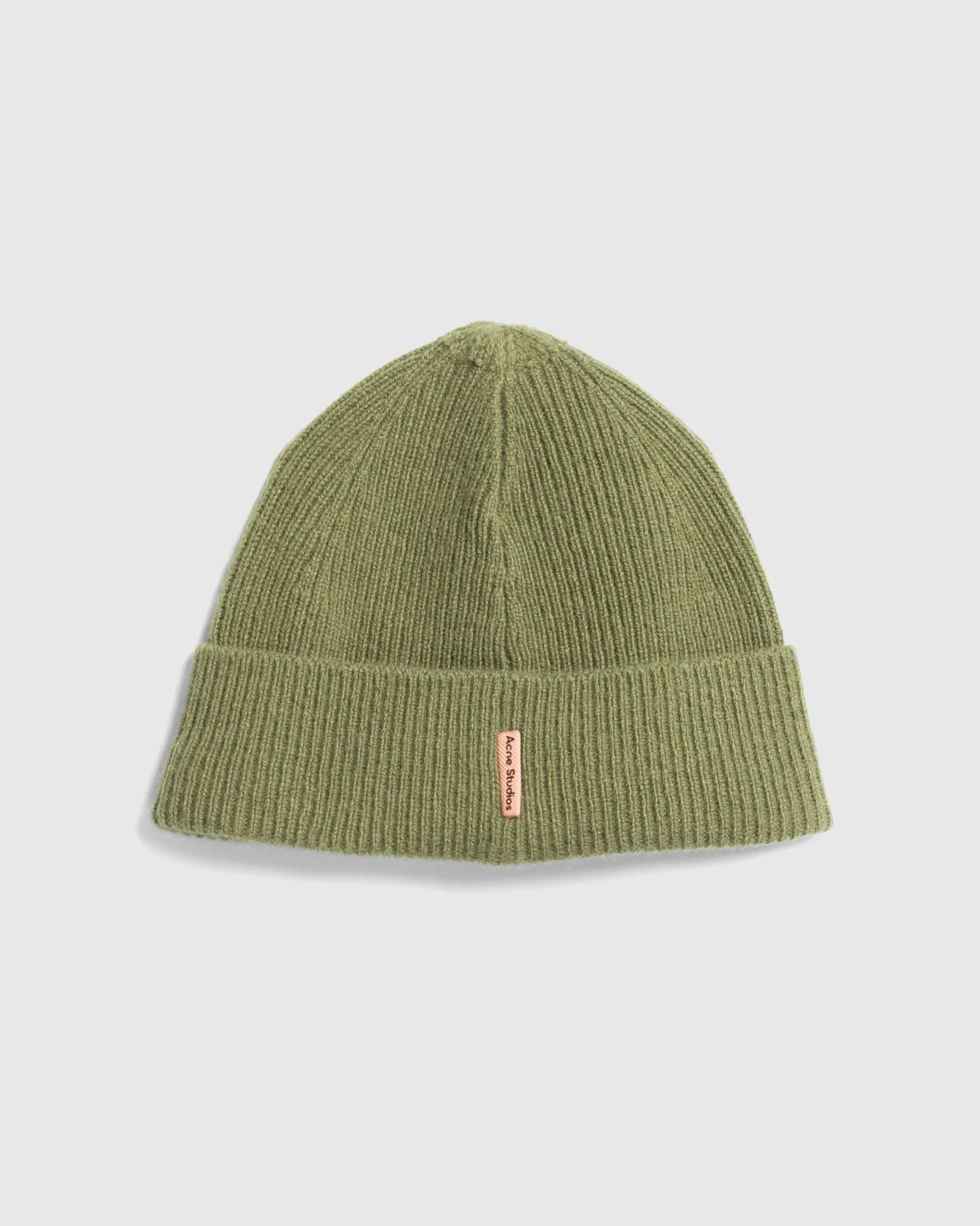 Acne Studios Wool Cashmere Beanie Olive Green- Hats