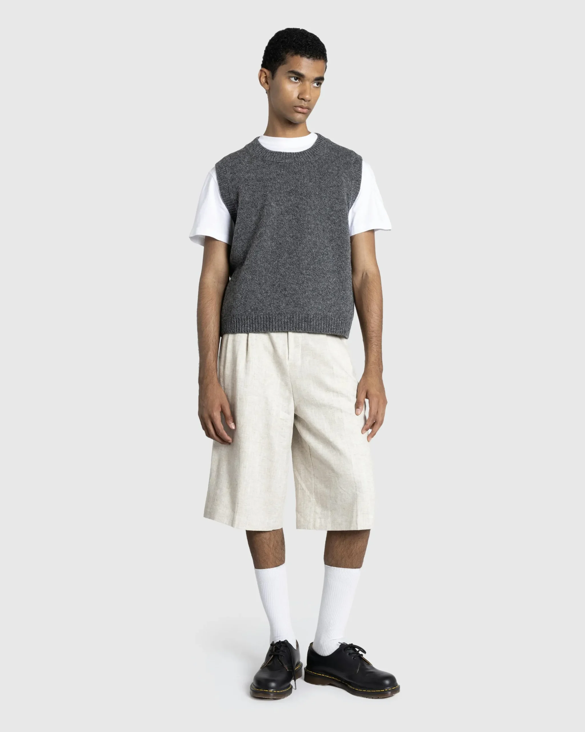 Maison Margiela Wool Gilet Dark Grey- Knitwear