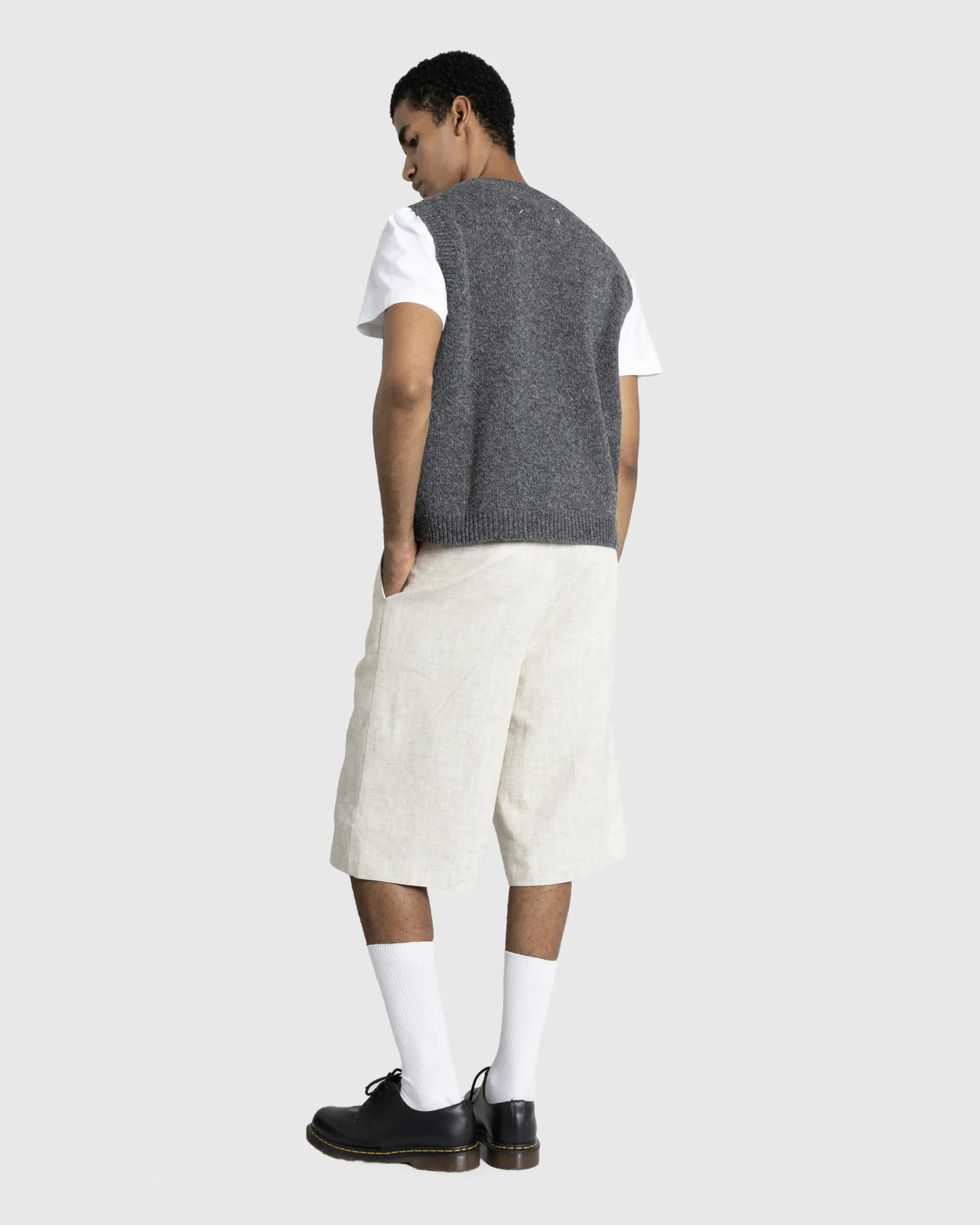 Maison Margiela Wool Gilet Dark Grey- Knitwear
