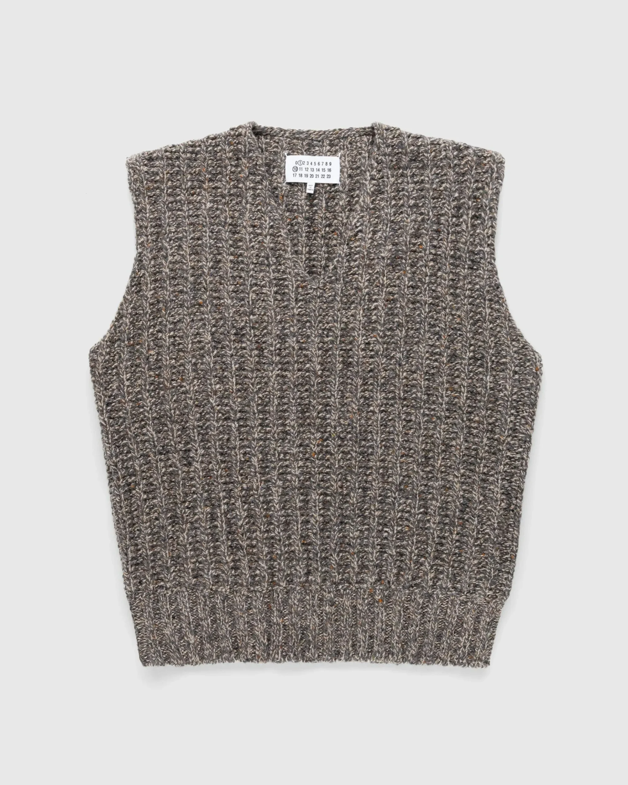 Maison Margiela Wool Gilet Medium Brown- Knitwear