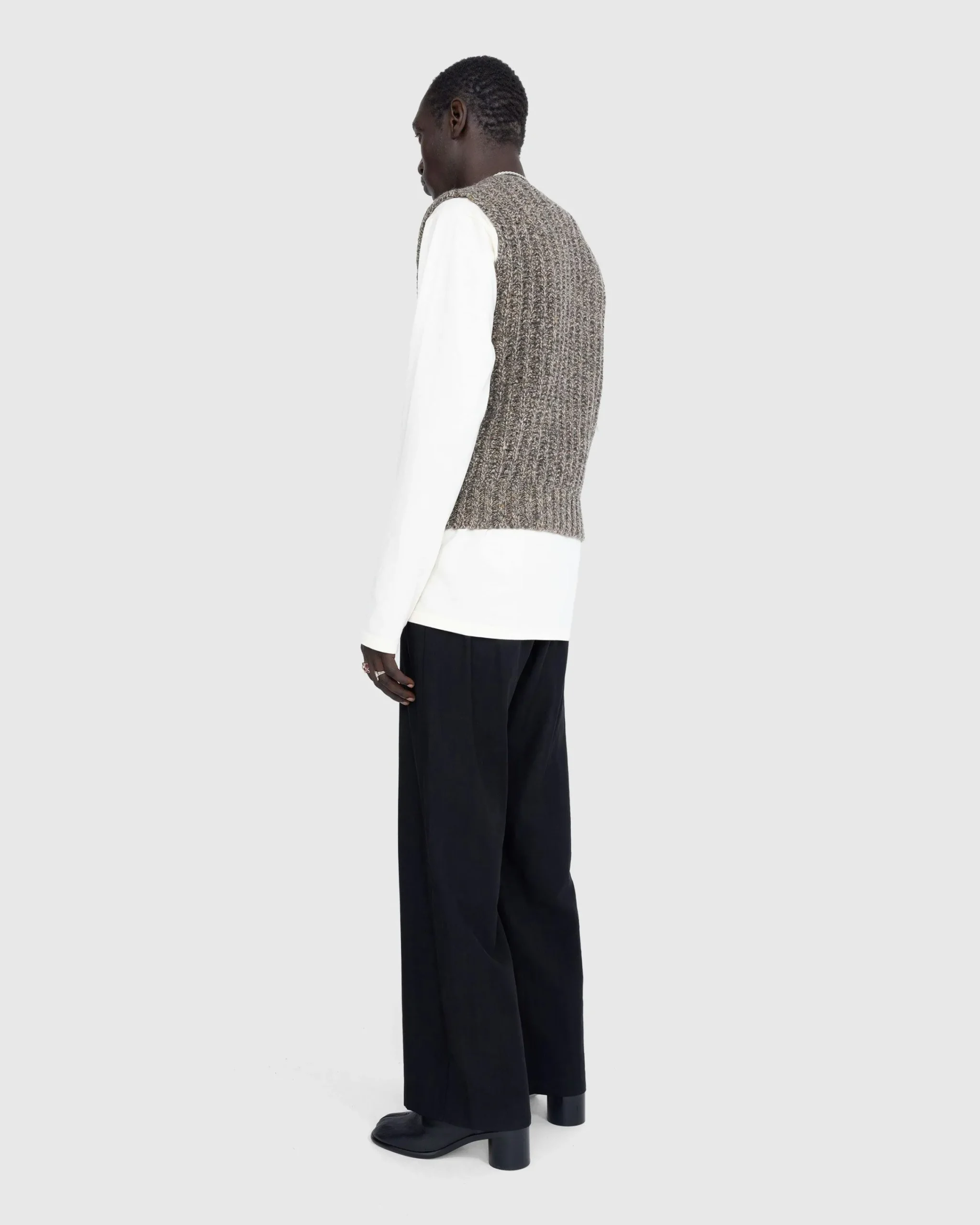 Maison Margiela Wool Gilet Medium Brown- Knitwear