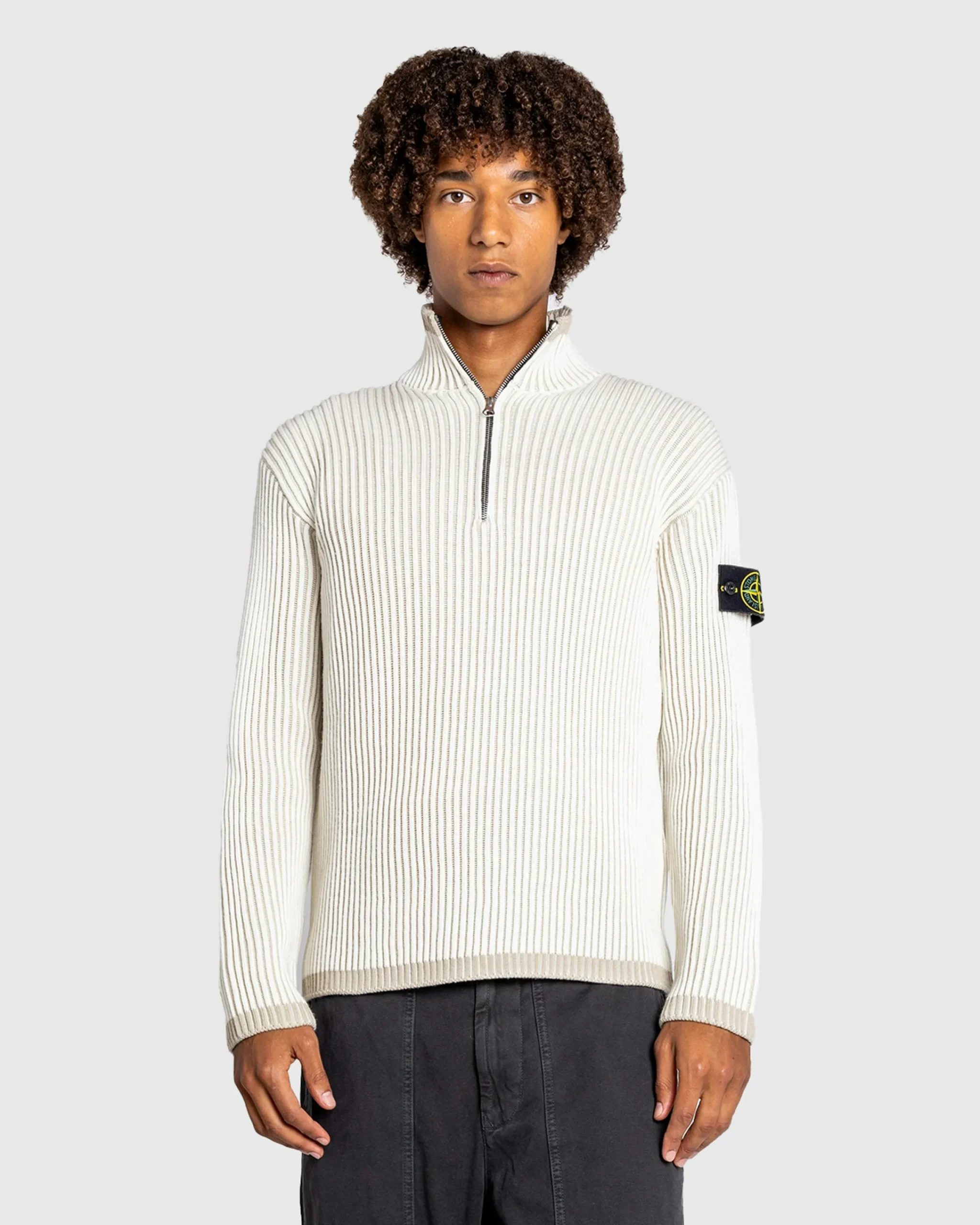 Stone Island Wool Half-Zip Sweater- Knitwear