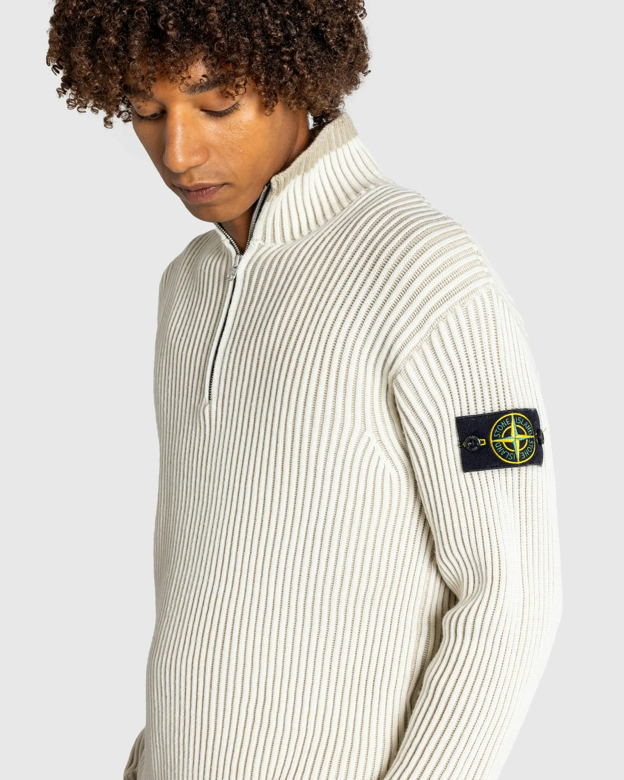 Stone Island Wool Half-Zip Sweater- Knitwear