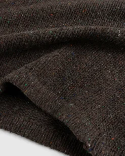 ERL Wool Polo Sweater Knit Dark Brown- Tops