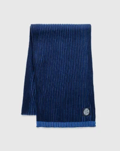 Stone Island Wool Scarf Navy Blue- Scarves