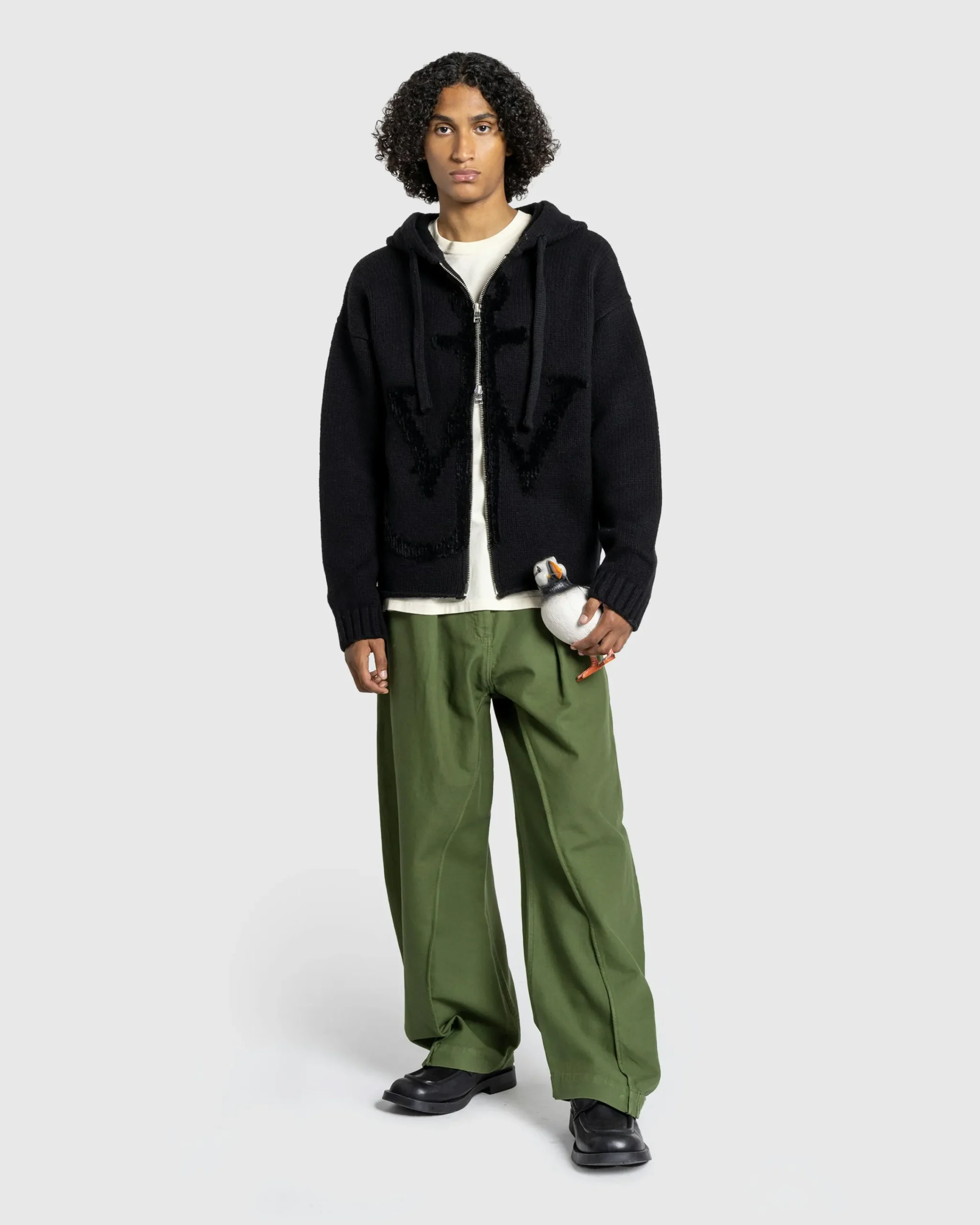 J.W. Anderson Zip Anchor Logo Hoodie- Sweats