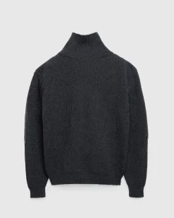 Y/Project Zip Insert High Neck Pullover Dark Grey- Knitwear