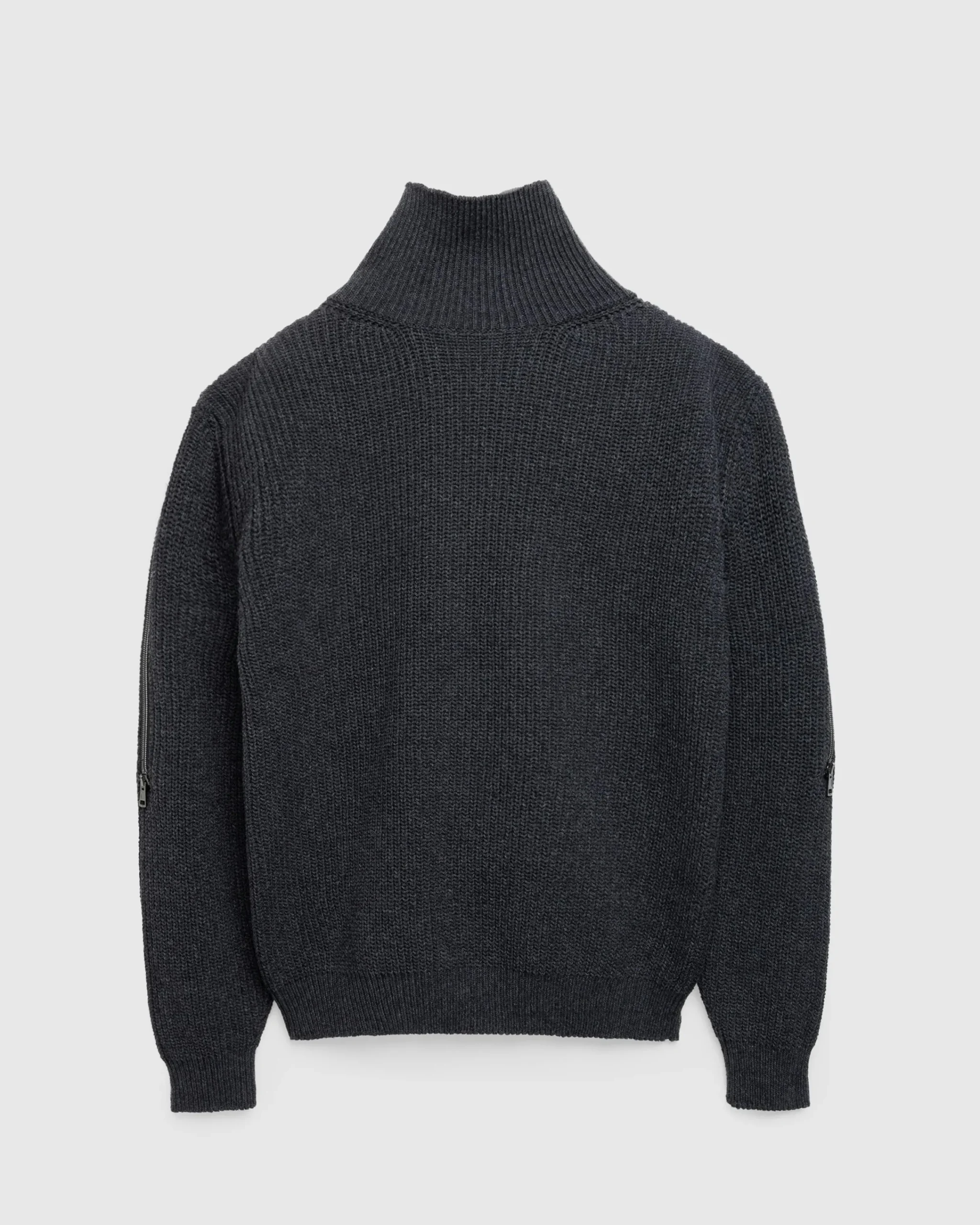 Y/Project Zip Insert High Neck Pullover Dark Grey- Knitwear