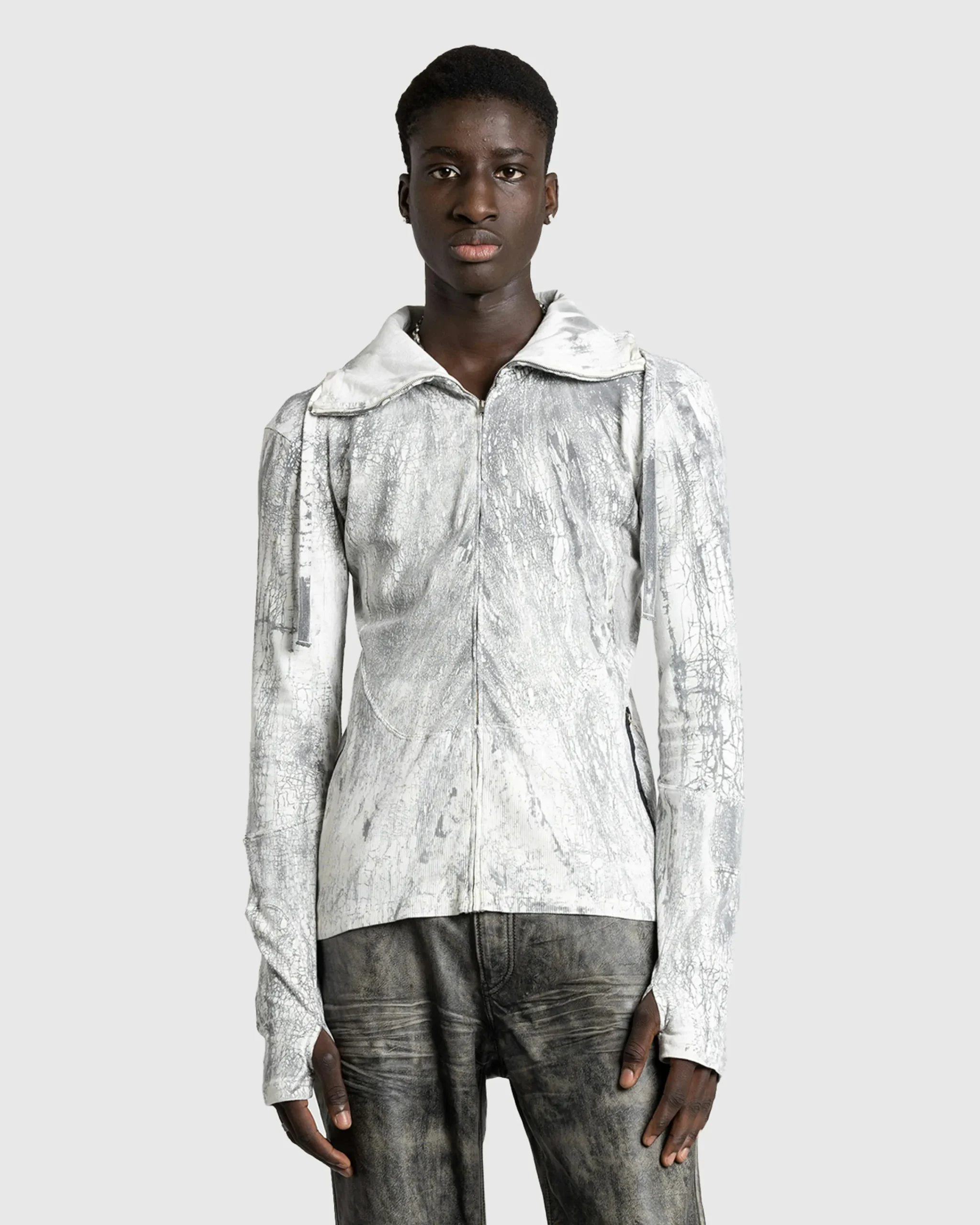 Acne Studios Zippered Dyed Sweater Faded Black- Sweats